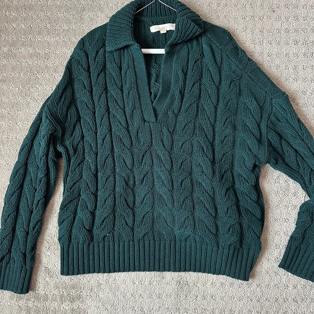 Loft Emerald Green Sweater Sz L